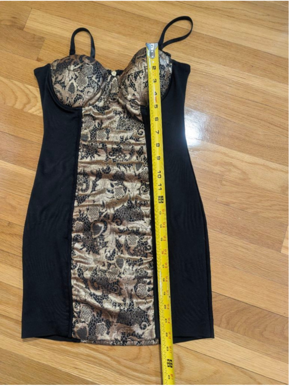 bebe Black & Gold Convertible Strapless Bodycon Dress XXS - Picture 11 of 14